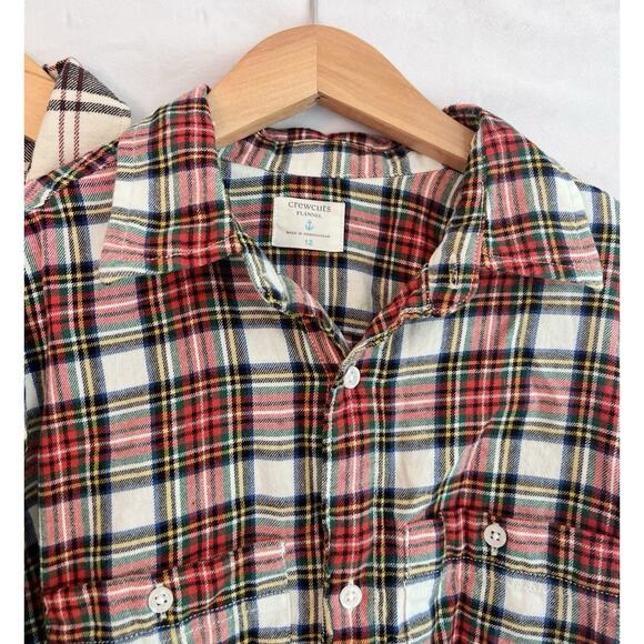 TWO Shirts Crewcuts GAP Boys Long Sleeve Button Up Shirts Flannel Size 12 XL EUC - Picture 2 of 5